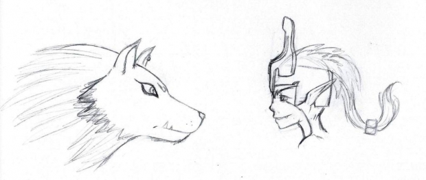 Midna and Link WIP