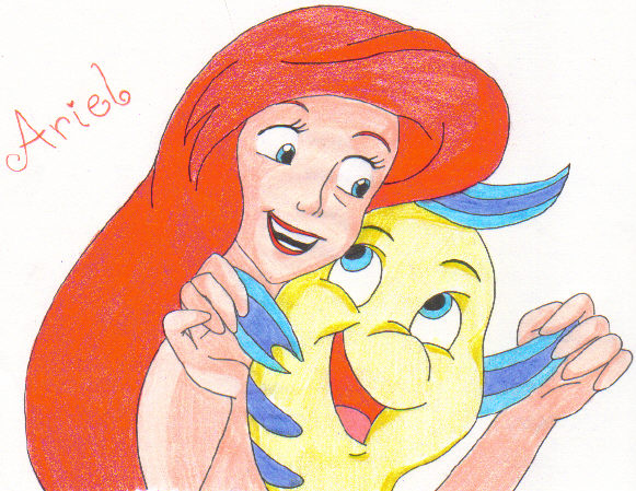 Ariel With Flounder