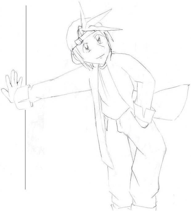 Bw Nicky.leaning On Wall