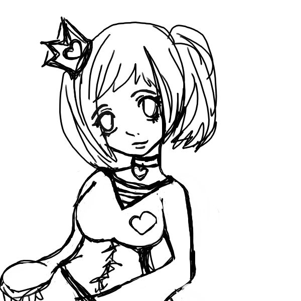 Hearts Stars And Rainbows: Lineart.