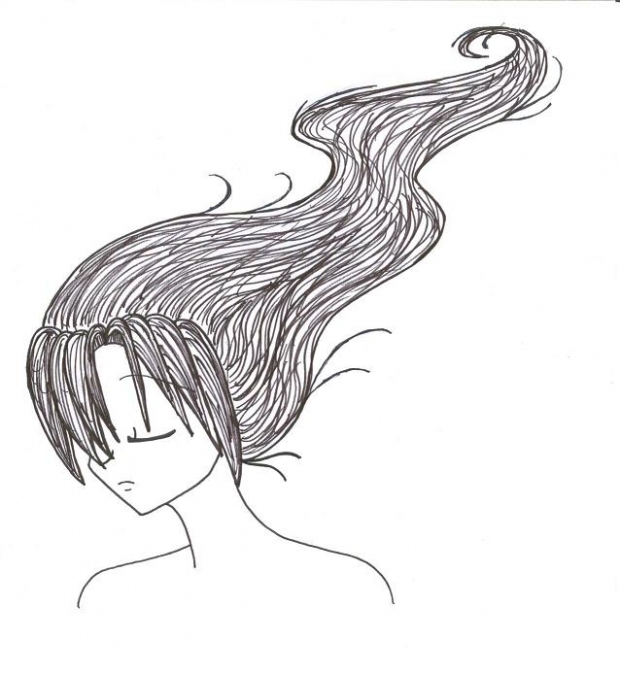 Hair Flowing in the Wind