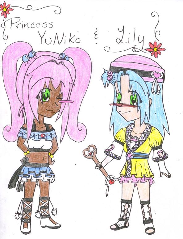 Princess YuNiko and Lily (chibis)
