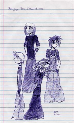 Hermione,draco,blaise,and Ron