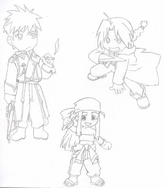 Chibi Jean Havoc, Winry And Ed