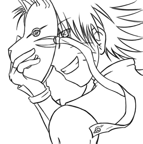 Anbu Naruto: Smile (lineart)