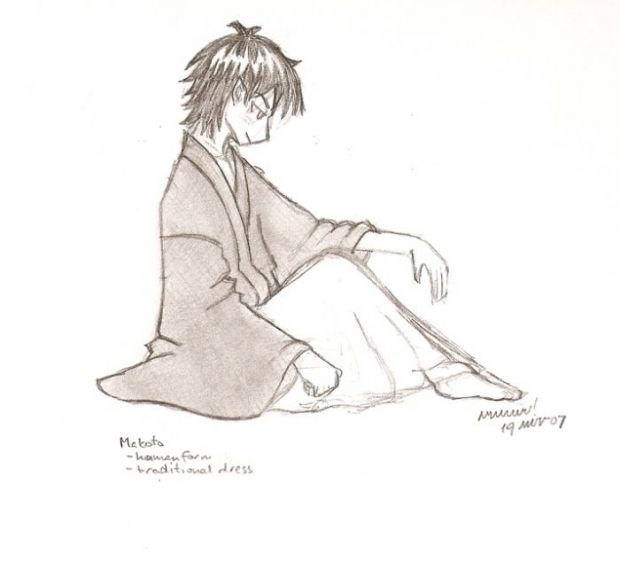 Makoto Sketch -- Black & White
