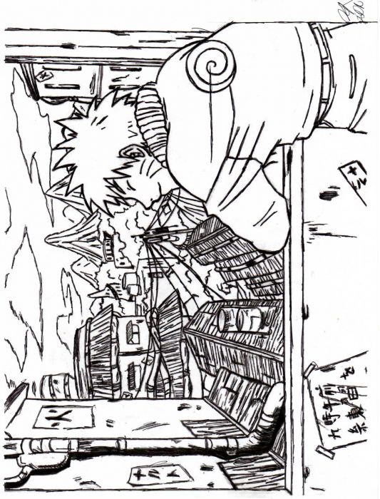 Naruto Village Line Art