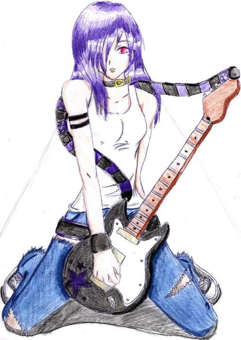 Chimoko With Her Guitar (colored)