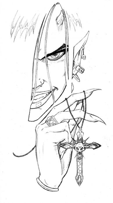 Devil Girl With Cross