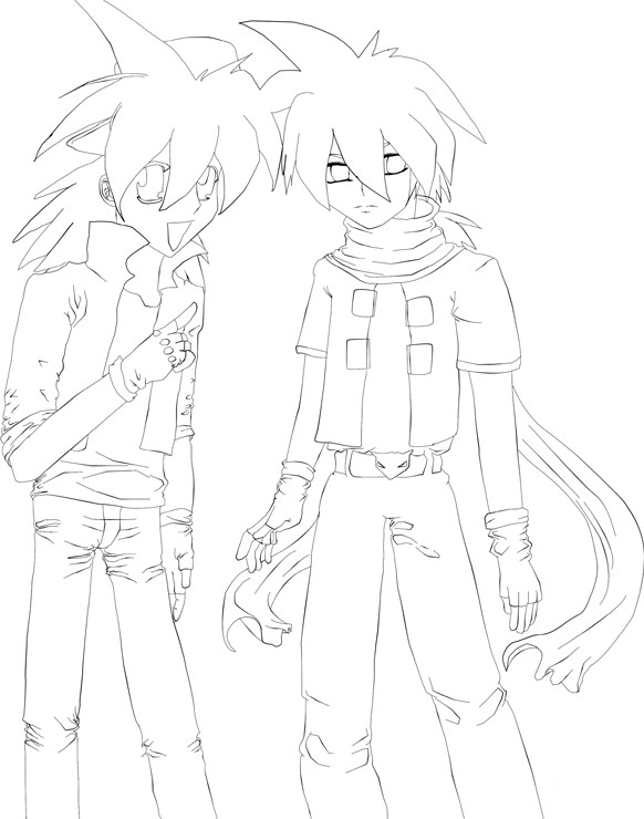 Takao And Kai Lineart