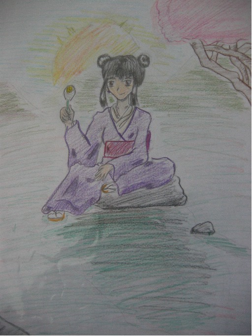 Girl In Purple Kimono