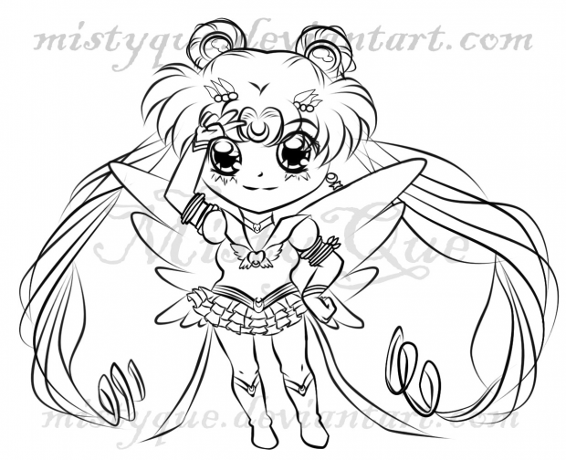 Chibi Eternal Sailor Moon lineart