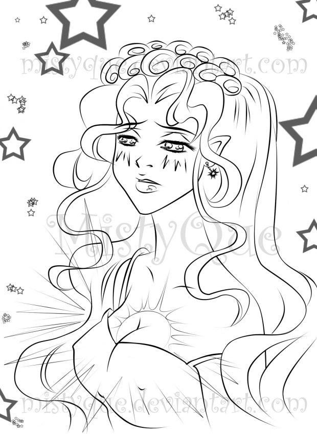 Anime Andromeda - Who am I? - lineart