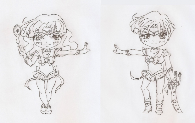 Chibi Sailor Neptune And Uranus