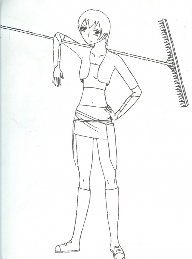 Some girl with a battle rake