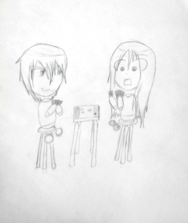 Chibis Playing a Card Game