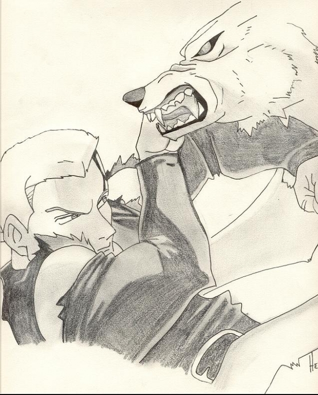 Kiba And Tsume Fighting