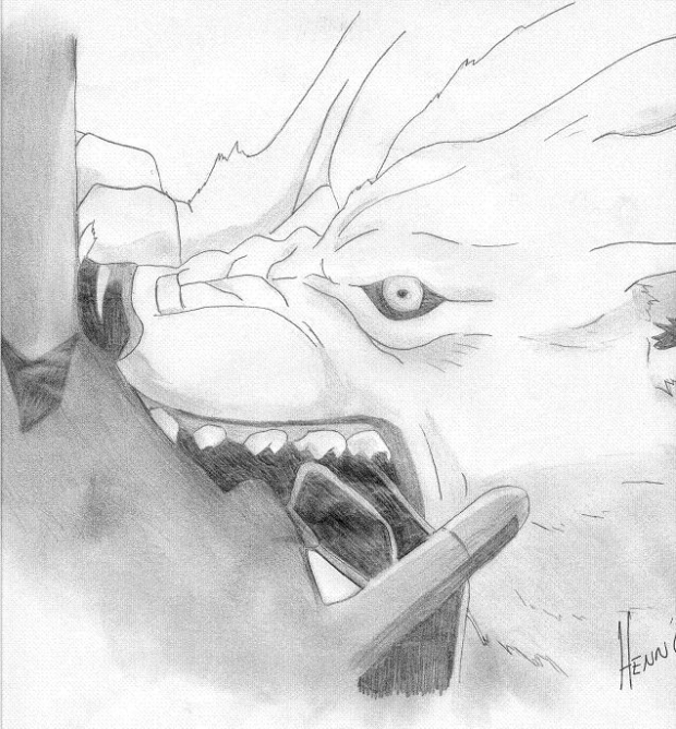 Kiba Biting A Machine