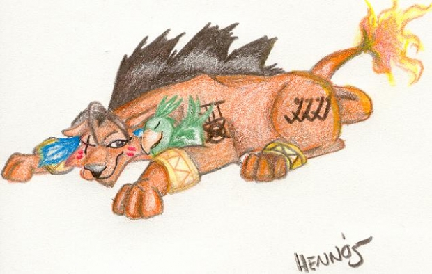 Nanaki Gets Cozy With A Chocobo