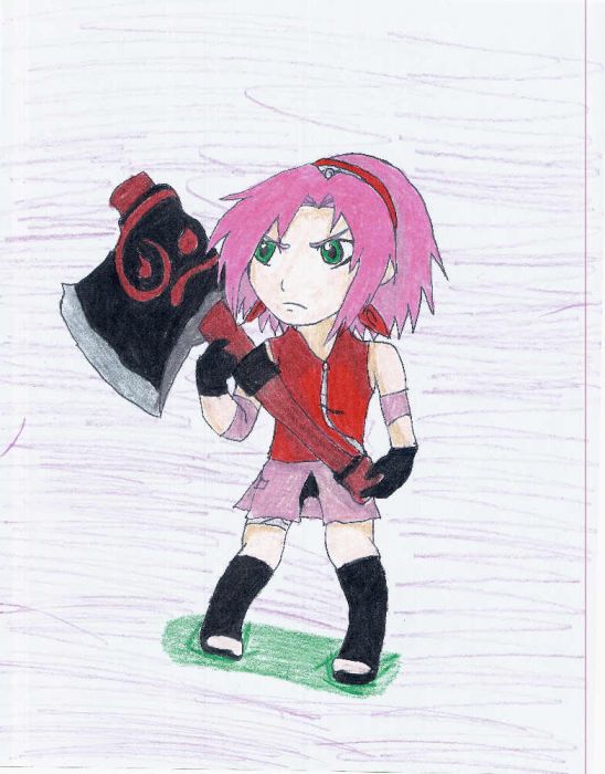 Chibi Sakura With An Axe!!