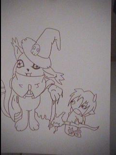 Gatomon And Wizzardmon