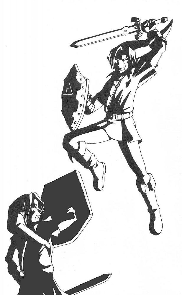 Link Vs. Shadow Link (inked)