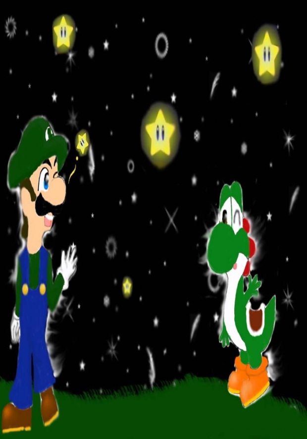 Night Stars-luigi And Yoshi