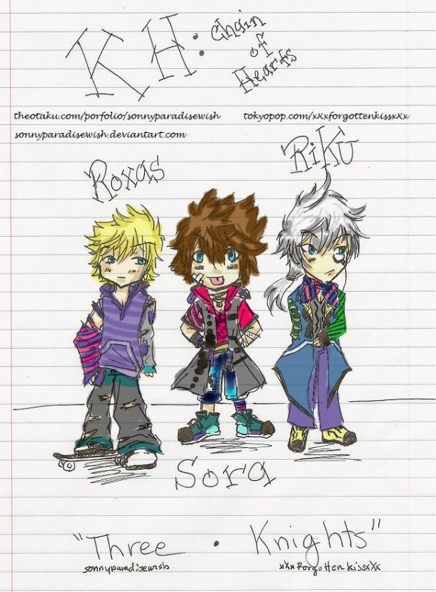 Roxas, Sora and Riku-kh:coh version