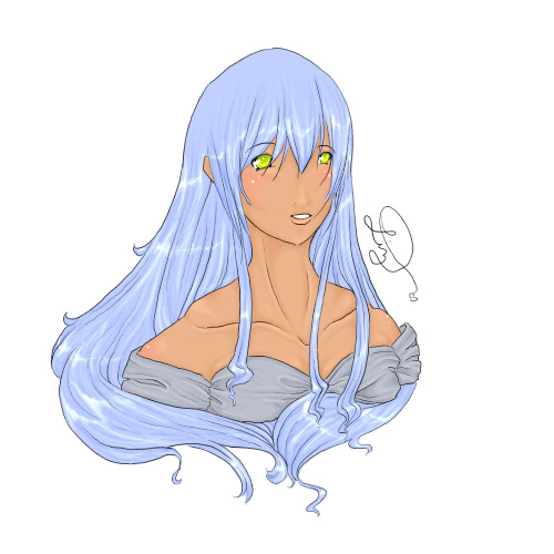 The girl with blue hair