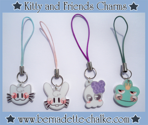 Kitty and Friends Cellphone Charms
