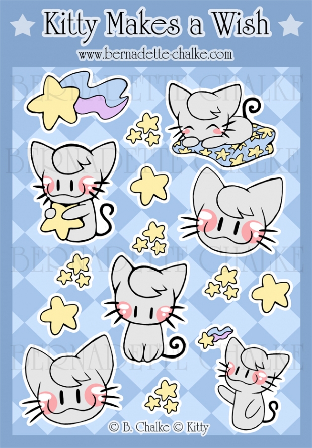 Kitty Makes a Wish Sticker Set