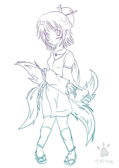 Shippuden Satomi -lineart-