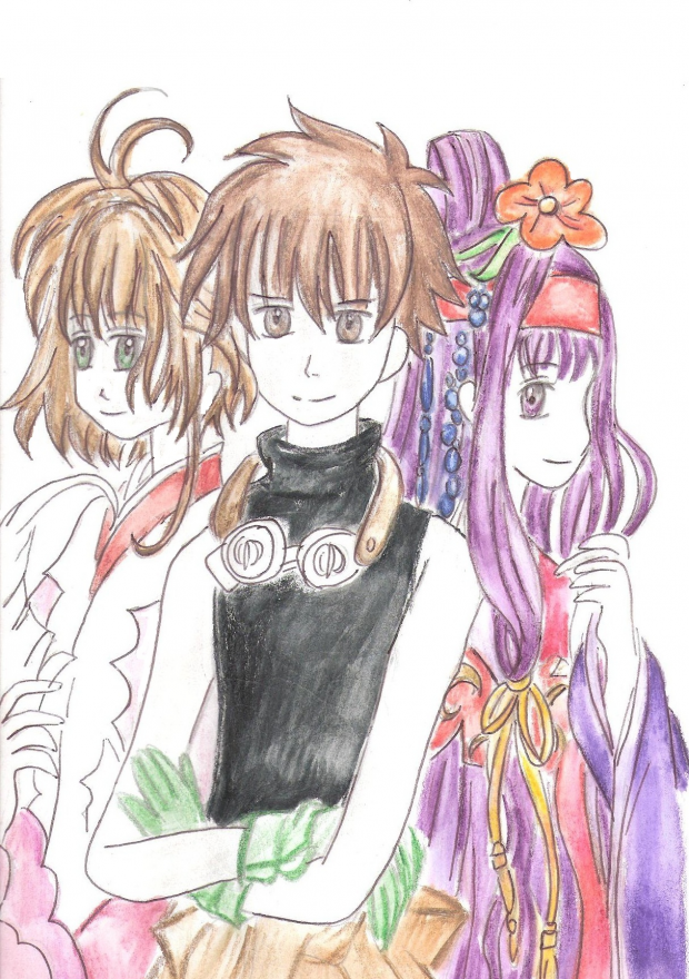 Sakura, Syaoran, and Tomoyo