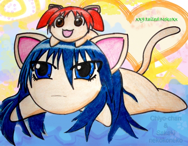 Chiyo-chan & Sakaki as nekokoneko