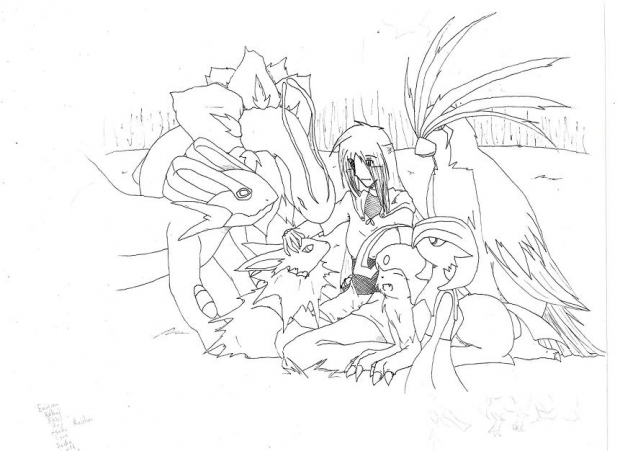 Pokemon Master lineart