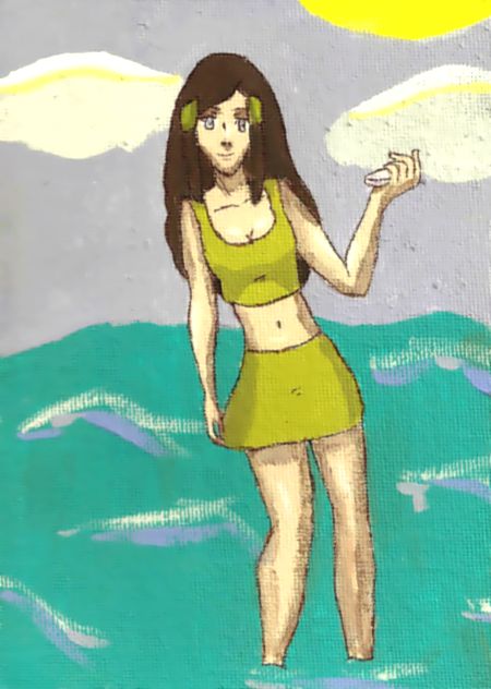 Emi finds a seashell