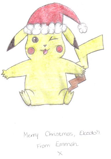 Pikachu With Santa Hat - For Ekedo
