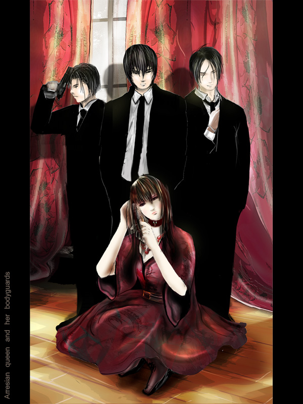 Arresian queen and her 3 bodyguards