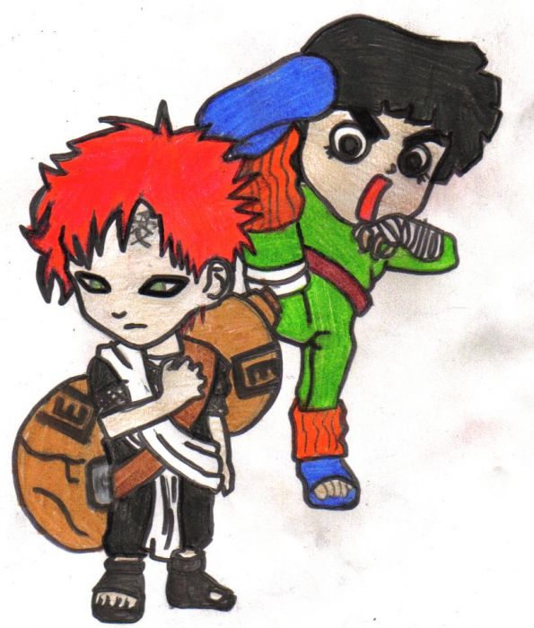 Gaara And Lee Chibis Colored