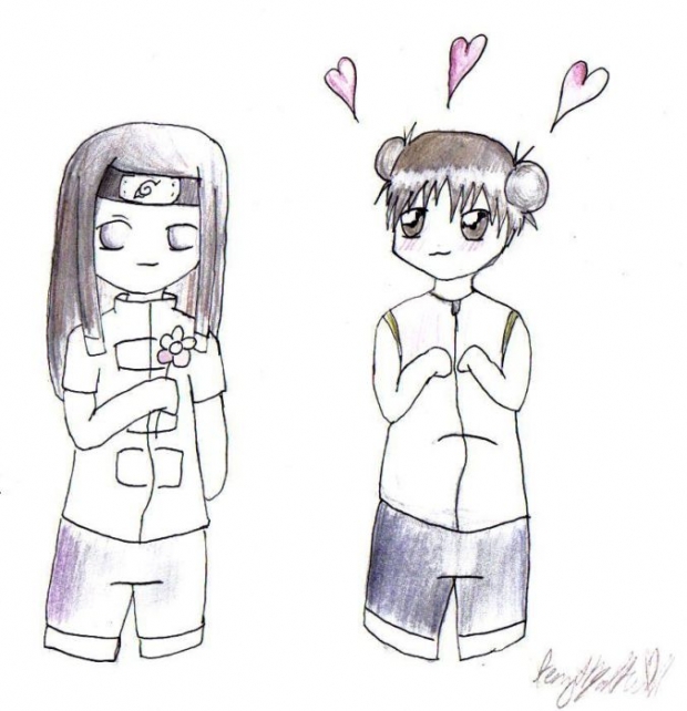 Neji X Tenten Chibis (colored)