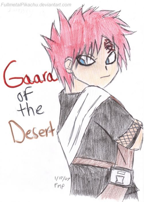 Sketch Of Gaara Colored