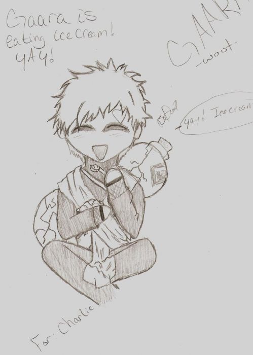 Gaara Eating Ice Cream