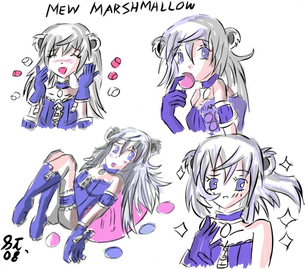 Mew Marshmallow Flash poses