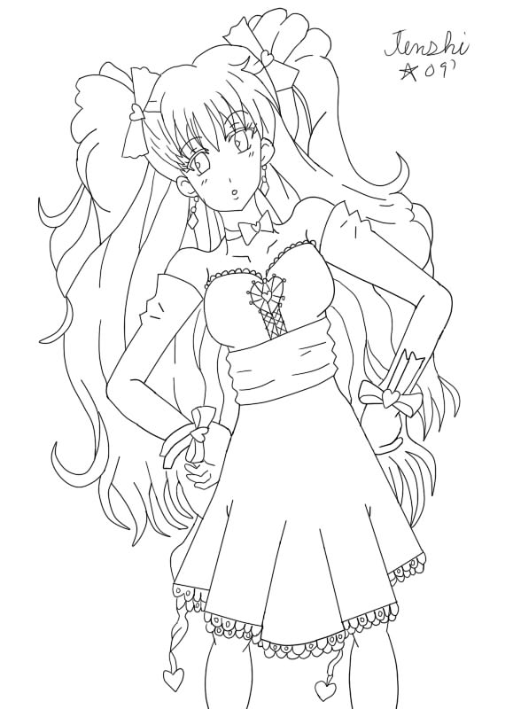 Art Trade lineart Brunette