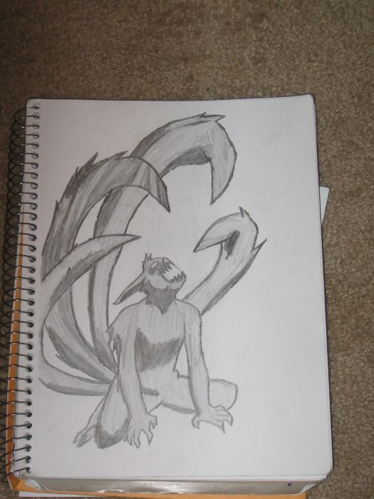 Naruto's Four-tailed Fox Form Thing