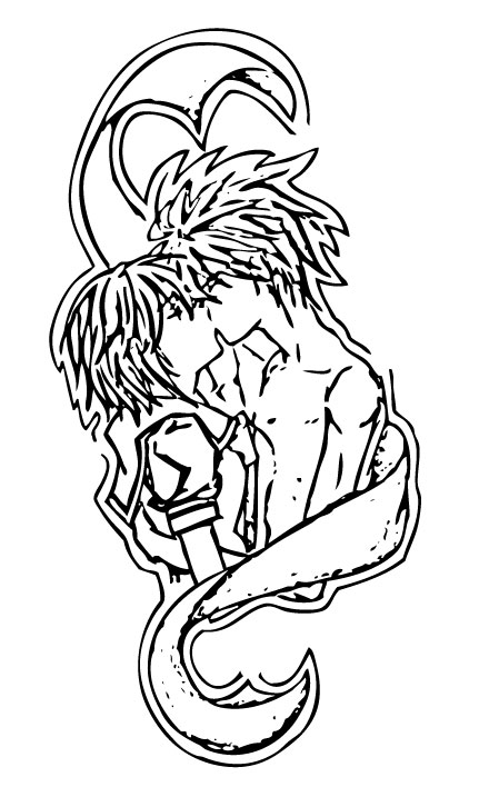 First Kiss Lineart