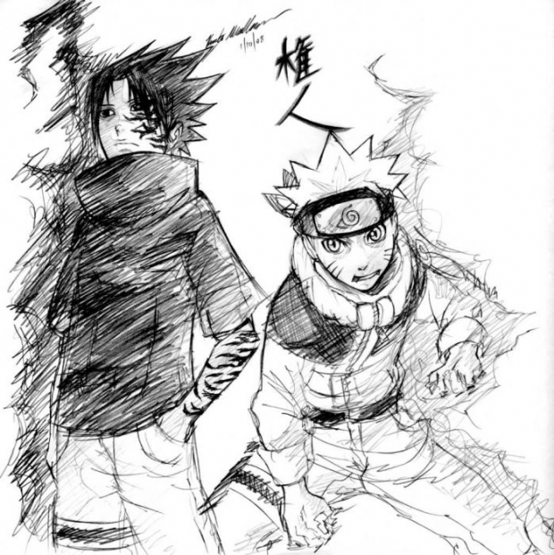 Naru/sasu Sketch (bw)
