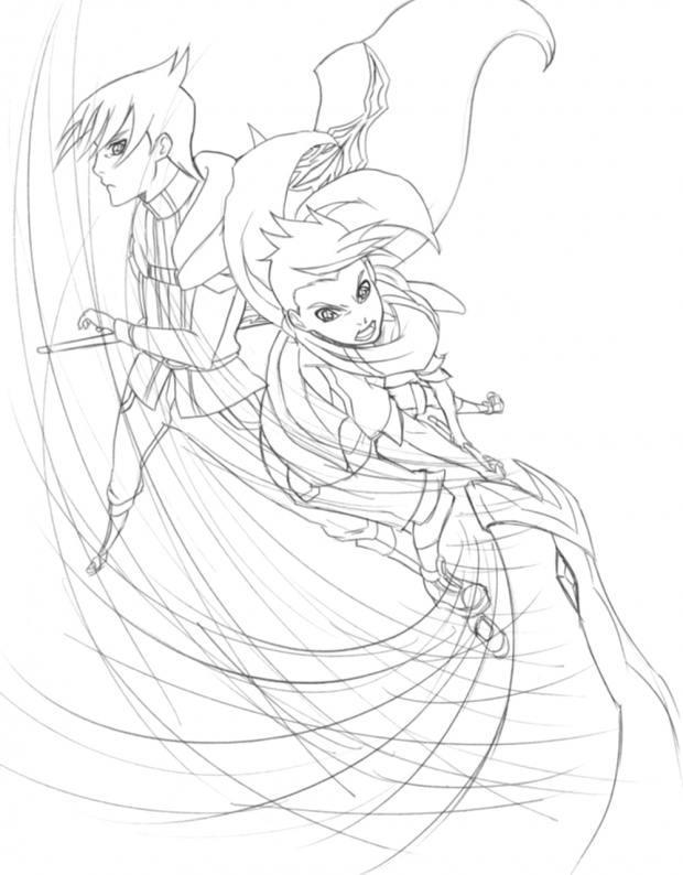 Rush and Skye lineart