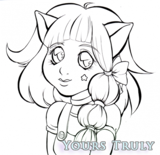 Bubble Gum Beauty Line Art