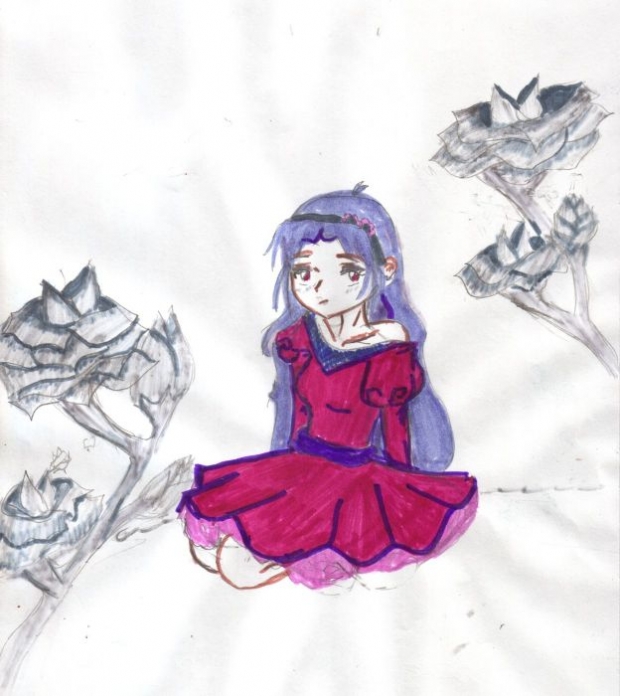 A Girl With Purple Hair